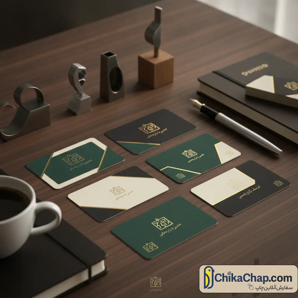 چاپ مقوا برش خاص برای کارت ویزیت غیرمستطیلی با طراحی لوکس ایرانی